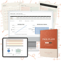Twin Plans — Undated Digital Planner & Budget Spreadsheet Bundle